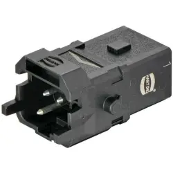 Pin contact insert, 1A, 2 pole, crimp connection, with PE contact, 09100022601