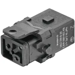 Socket contact insert, 1A, 2 pole, crimp connection, with PE contact, 09100022701