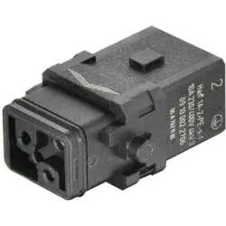 Socket contact insert, 1A, 2 pole, crimp connection, with PE contact, 09100022706