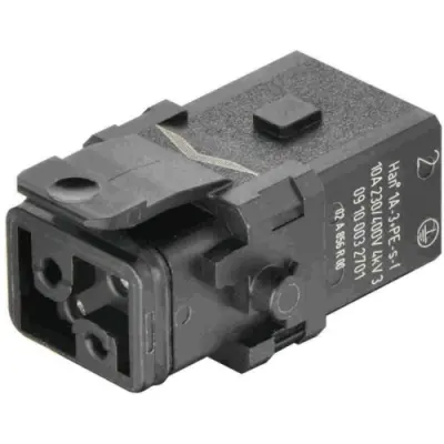 Socket contact insert, 1A, 3 pole, crimp connection, with PE contact, 09100032701 - 1