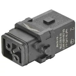 Socket contact insert, 1A, 3 pole, crimp connection, with PE contact, 09100032706