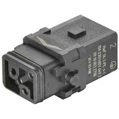 Socket contact insert, 1A, 3 pole, crimp connection, with PE contact, 09100032706 - 1