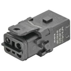 Socket contact insert, 1A, 3 pole, crimp connection, with PE contact, 09100033301