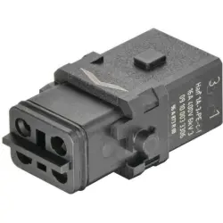 Socket contact insert, 1A, 3 pole, crimp connection, with PE contact, 09100033306