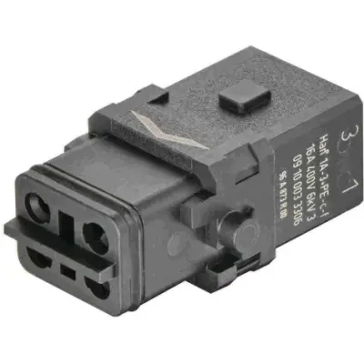 Socket contact insert, 1A, 3 pole, crimp connection, with PE contact, 09100033306 - 1