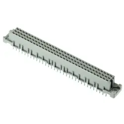 Female connector, type C, 64 pole, a-b-c, pitch 2.54 mm, solder pin, straight, gold-plated, 09032642824222
