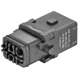 Socket contact insert, 1A, 5 pole, crimp connection, with PE contact, 09100053106