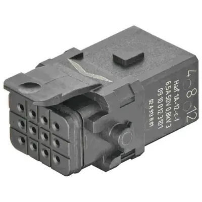 Socket contact insert, 1A, 12 pole, crimp connection, 09100123101 - 1