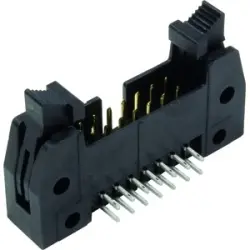 Pin header, 10 pole, pitch 2.54 mm, angled, black, 09185106913001