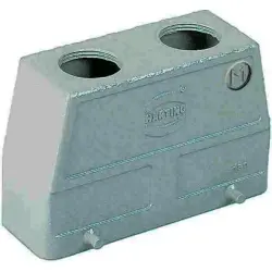 Grommet housing, size 24B, die-cast aluminum, 2 x M32, angled, cross bow locking, IP65/IP66/IP67, 019300240467