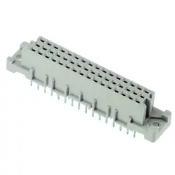 Female connector, type 2C, 48 pole, a-b-c, pitch 2.54 mm, solder pin, straight, gold-plated, 09232486825222