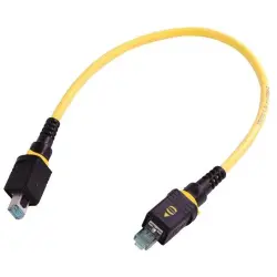 Patch cable, RJ45 plug, straight to RJ45 plug, straight, Cat 6A, PVC, 1 m, yellow, 09482828757010