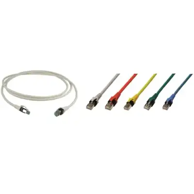 Patch cable, RJ45 plug, straight to RJ45 plug, straight, Cat 6A, S/FTP, LSZH, 4 m, gray, 09488787585040 - 1