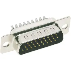 D-Sub plug, 15 pole, high density, equipped, straight, solder cup, 09561005615050