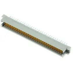 Male connector, type R, 96 pole, a-b-c, pitch 2.54 mm, solder pin, straight, gold-plated, 09731966903222