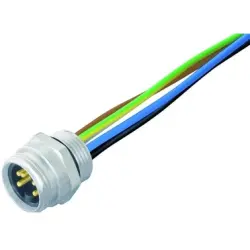 Panel plug, M12, 4 pole, screw locking, straight, 21347400571005