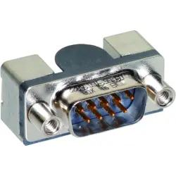 D-Sub plug, 9 pole, standard, equipped, angled, solder pin, 09551667812741