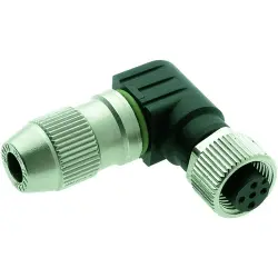 Jack, M12, 4 pole, IDC connection, screw locking, angled, 21011405091
