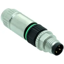 Plug, M8, 3 pole, IDC connection, screw locking, straight, 21021511305