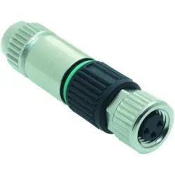 Jack, M8, 4 pole, IDC connection, screw locking, straight, 21021512405