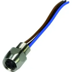 Panel socket, M8, 3 pole, screw locking, straight, 21023576305