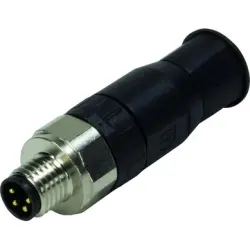 Plug, M8, 3 pole, screw connection, screw locking, straight, 21023591301