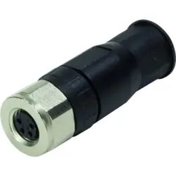 Jack, M8, 4 pole, screw connection, screw locking, straight, 21023592401