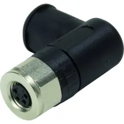 Jack, M8, 4 pole, screw connection, screw locking, angled, 21023594401