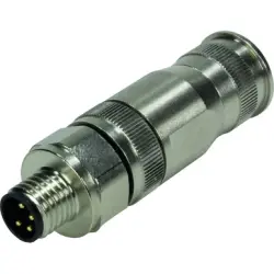 Plug, M8, 4 pole, screw connection, screw locking, straight, 21023691401