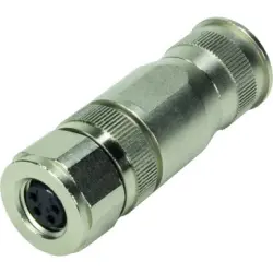 Jack, M8, 3 pole, screw connection, screw locking, straight, 21023692301