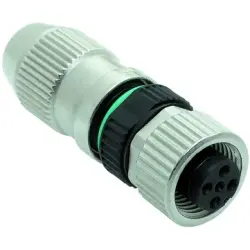 Jack, M12, 3 pole, IDC connection, screw locking, straight, 21031112305