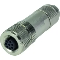 Jack, M12, 8 pole, IDC connection, screw locking, straight, 21031212801