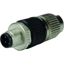 Plug, M12, 4 pole, IDC connection, screw locking, straight, 21032121407