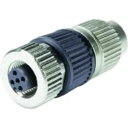 Jack, M12, 4 pole, IDC connection, screw locking, straight, 21032122305