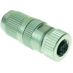 Jack, M12, 4 pole, IDC connection, screw locking, straight, 21032212405
