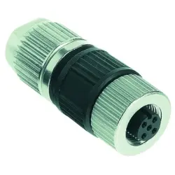Jack, M12, 5 pole, IDC connection, screw locking, straight, 21032722505