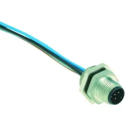 Panel plug, M12, 5 pole, screw locking, straight, 21033111501