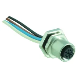 Panel socket, M12, 4 pole, screw locking, straight, 21033112400