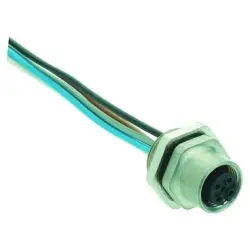 Panel socket, M12, 5 pole, screw locking, straight, 21033112501