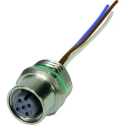 Panel socket, M12, 3 pole, screw locking, straight, 21033176305
