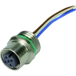 Panel socket, M12, 4 pole, screw locking, straight, 21033176405