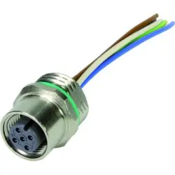 Panel socket, M12, 5 pole, screw locking, straight, 21033176505