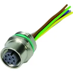 Panel socket, M12, 8 pole, screw locking, straight, 21033176805