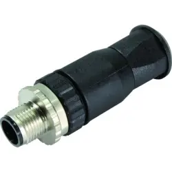 Plug, M12, 5 pole, screw connection, screw locking, straight, 21033191501