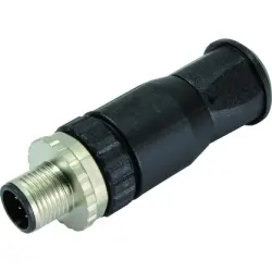 Plug, M12, 8 pole, screw connection, screw locking, straight, 21033191801