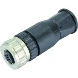 Jack, M12, 4 pole, screw connection, screw locking, straight, 21033192401