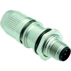 Plug, M12, 4 pole, IDC connection, screw locking, straight, 21033211425