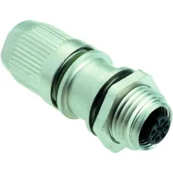 Jack, M12, 4 pole, IDC connection, screw locking, straight, 21033212425