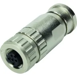 Jack, M12, 5 pole, screw connection, screw locking, straight, 21033292501