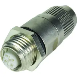Jack, M12, 2 pole, IDC connection, screw locking, straight, 21033412425